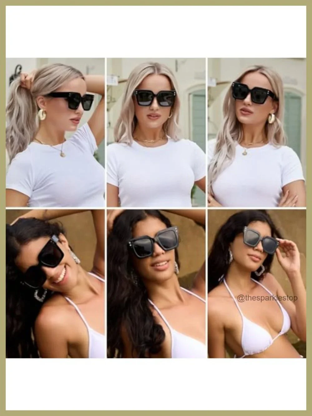 Oversized Square Polarized Sunglasses UV400 Protection for Women